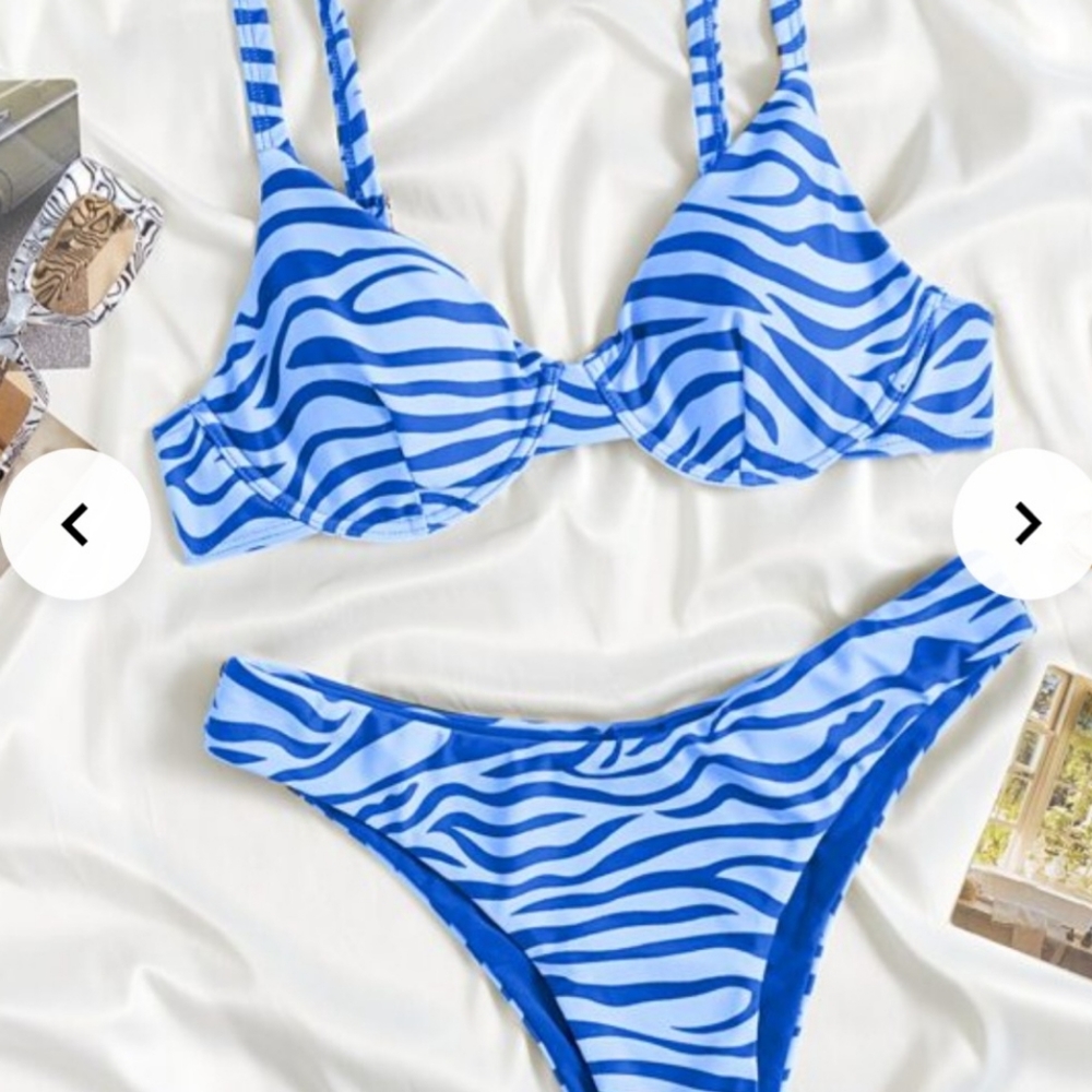 Zebra print cheeky bikini set